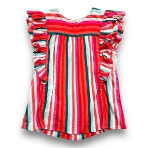Crewcuts | Striped Ruffle Trimmed Cotton Top (16)